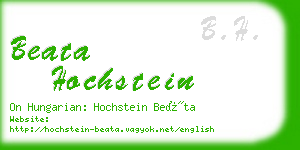 beata hochstein business card